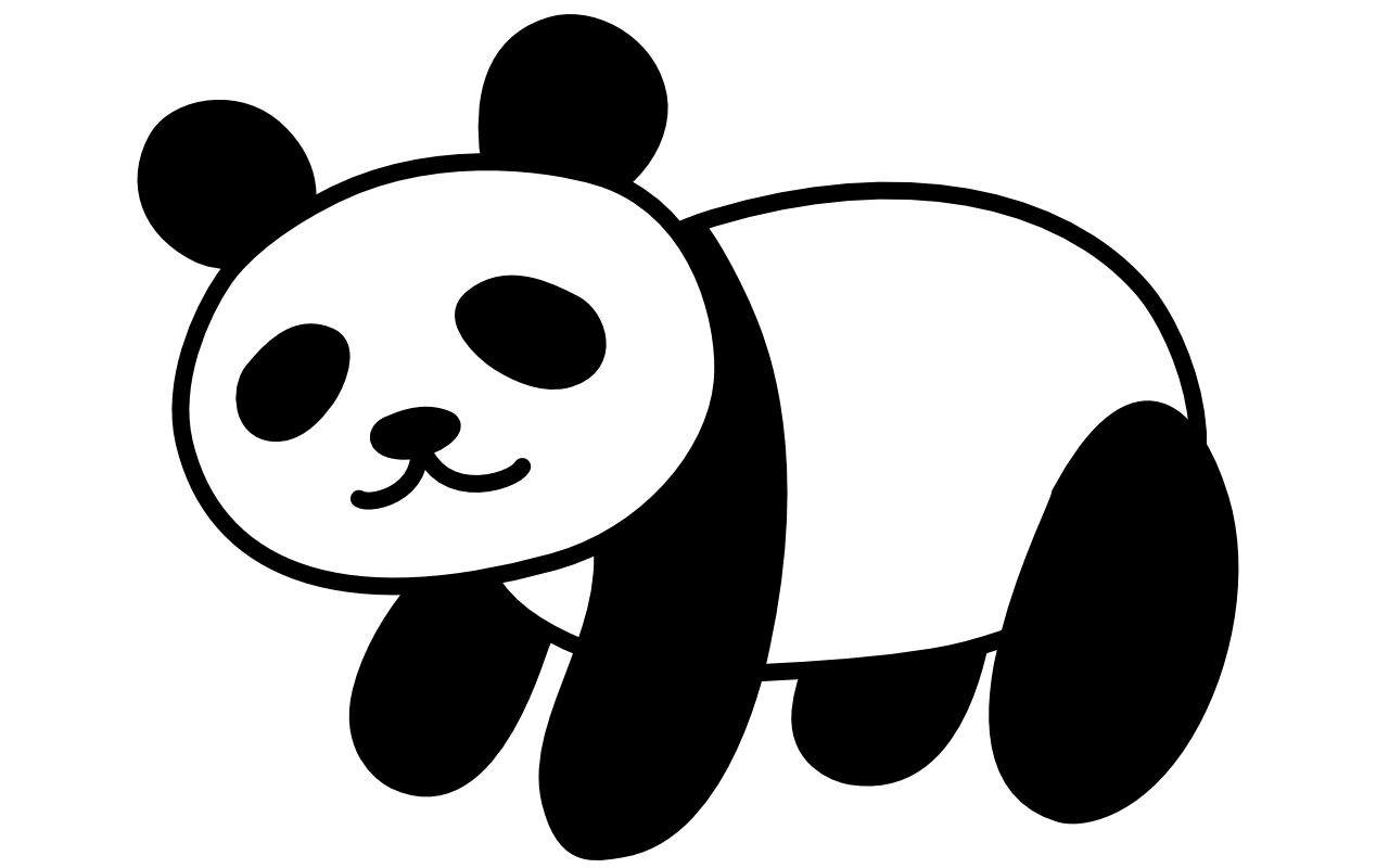 パンダ描いた